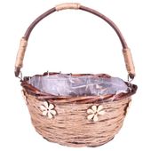 Round Basket W/Flower (22cmx10.5cm)