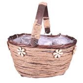 Round Basket with Flower (23cmx12cm)