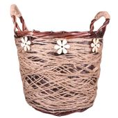 Round Basket  wtith Flower with Ears (17cmx19.5cm)