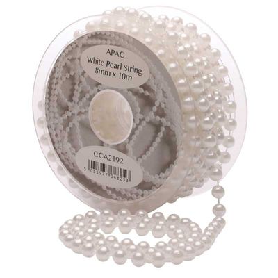 White Pearls on Spool  (8mm x 10m)