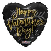 Happy Valentines Day Gold With Arrow (18 inch)