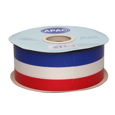 Tri-Colour Ribbon Red/White/Blue (50cm x 100yds)