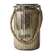 Jar with Rope Handle Antique Gold (11x18.5cm)