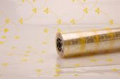 Yellow/White Dotty Leaf Film (80cm x 100m)