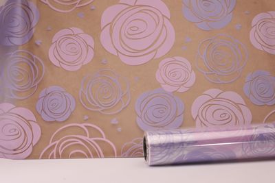 Lilac Rose Heads Frosted Film (80cm x 50m)