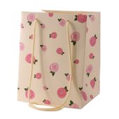 Ivory with Rose Print Hand Tie Bag (19x25cm)