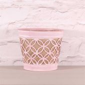 Round Planter with Hessian in Pink (16.5cm)