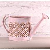 Watering Can with Hessian in Pink (17cm)