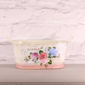 Rose and Hydrangea Oval Trough (22.5X26cm)
