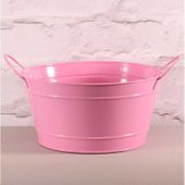 Pink Round Zinc Bowl  (11cm x 22cm)