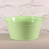 Green Round Zinc Bowl  (11cm x 22cm)
