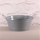 Grey Round Zinc Bowl (8.5x20cm)