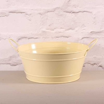 Cream Round Zinc Bowl (8.5x20cm)