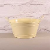 Cream Round Zinc Bowl (9x18cm)