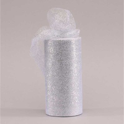 Silver Glitter Tulle  (15cm x 23m)