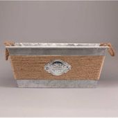 Rectangle Zinc Bucket with Rope  (50x30.5x22cm)