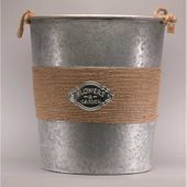 Round Zinc Bucket with Rope (44x46cm)