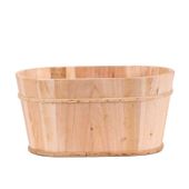 Oval Natural Wooden Barrel Oval Burnt Wooden Barrel (H14cm D28x16cm B24x12.5cm)
