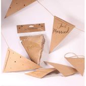 Kraft with Embossed Gold Just Married Bunting 