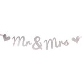 Silver Glitter Mr and Mrs Banner