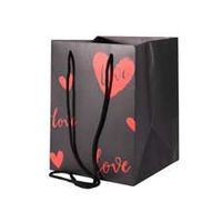 Black with Red Hearts Hand Tie Bag (19x25cm)