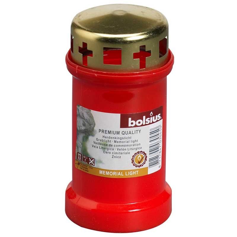 Bolsius memorial light No 3 with Lid Red (BT 50 hours) APAC
