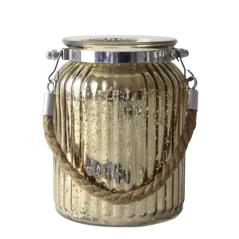 Jar with Rope Handle Antique Gold (11x14.5.5cm) APAC