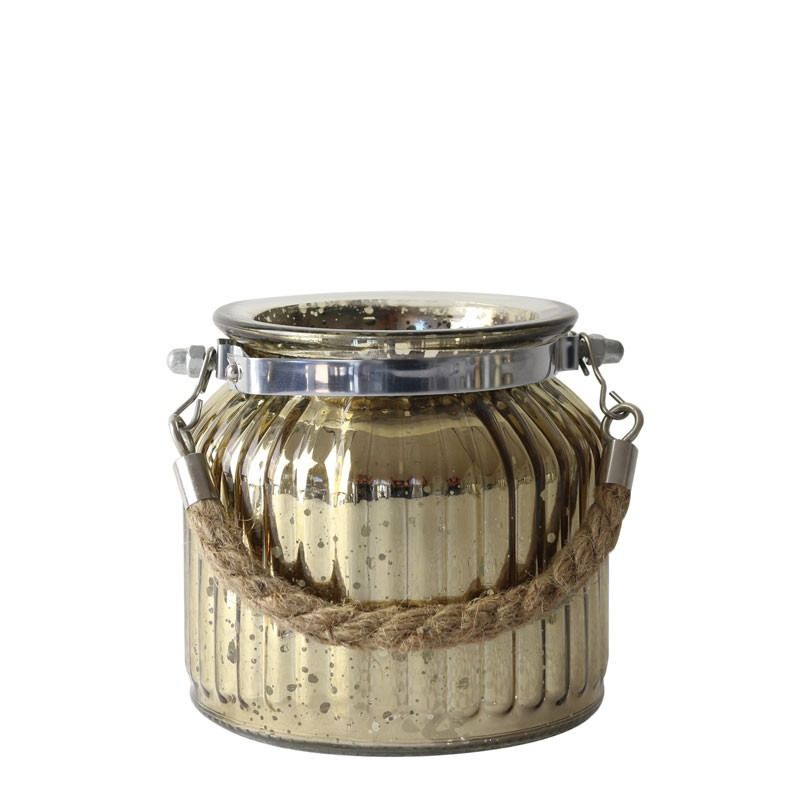 Jar with Rope Handle Antique Gold (11x10.5cm) APAC