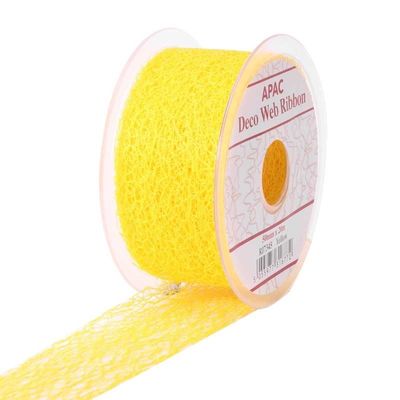 50mm x 20m Yellow Deco Web Ribbon (6/72)