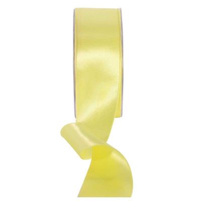 38mm x 20m Light Yellow  Double Faced Satin Ribbon (3)