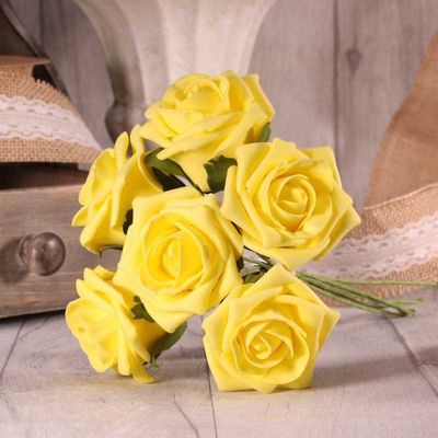 Foam Tea Rose X6 Lemon Yellow (12/120)
