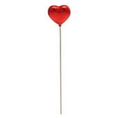 Heart on 50cm Bamboo Stick - Red (20/400)
