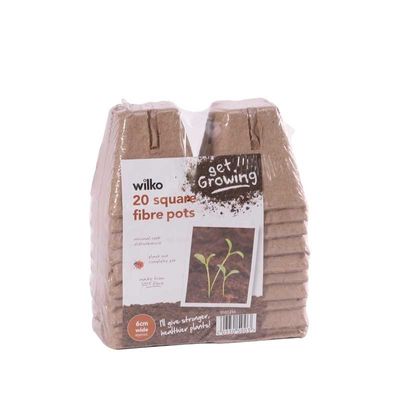 330500 Square 6cm Fibre Pot Pk20