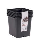 02976839 11cm Square Pots Black  PK5