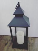 38 X 15 cm Black Lantern w/ LED candle
