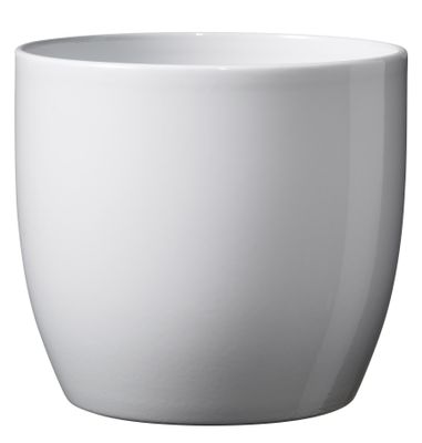Basel Full Color Ceramic Pot Shiny White (19cm)