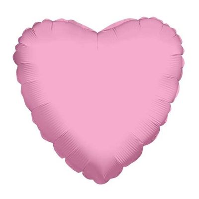 9" Flat Baby Pink Heart - Inflated with Cup and Stick