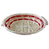 Oval Tray White w/Red detail (20)  UNLINED