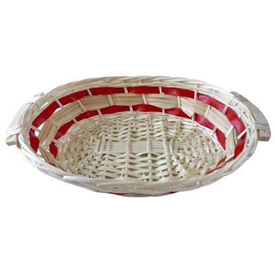 Oval Tray White w/Red detail (20)  UNLINED
