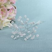 White Pearl Spray on Wire Silver x12 (12/72/576)