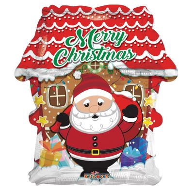 Merry Christmas Santa and House Balloon (18 inch)