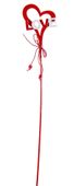 Heart open wooden pick with LOVE red /white  50cm 10 pk