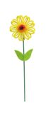 Felt flower pick yellow 20cm 10pk