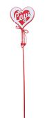 Heart wooden pick with LOVE red/white 50cm pk10
