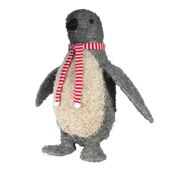 Extra Large Grey/Cream Salim Penguin Planter W/Scarf