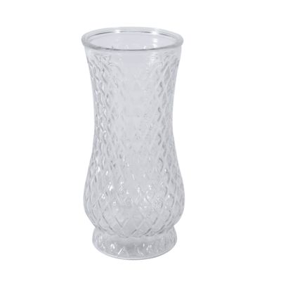 21 x 10.5cm Clear Textured Vase