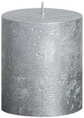 Bolsius Rustic Metallic Candle - Silver (H80mm x Dia68mm)  (Burn Time : 30 hours
