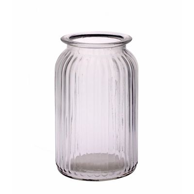 Ribbed Glass Vase (18.5cm)
