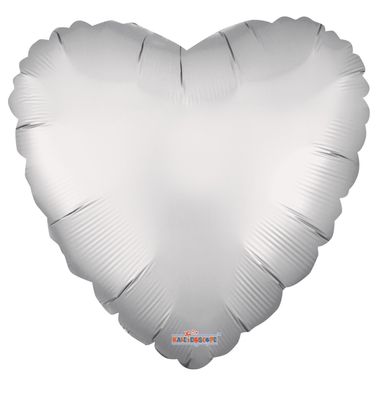 Solid Matt Heart Balloon Silver (18 inch)