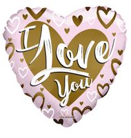 I Love You Gold And Pink Jumbo Heart (36 Inch)
